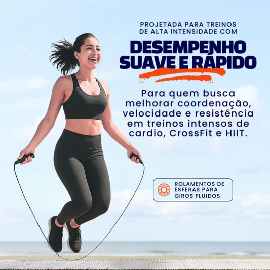 Corda de Pular Andarix Active Preta 3 m com Cabo de Aço e Rolamentos — imagem 2
