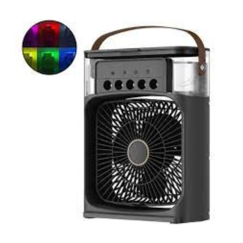 Mini umidificador com ventilador e reservatório de água. Foto 5 do produto.