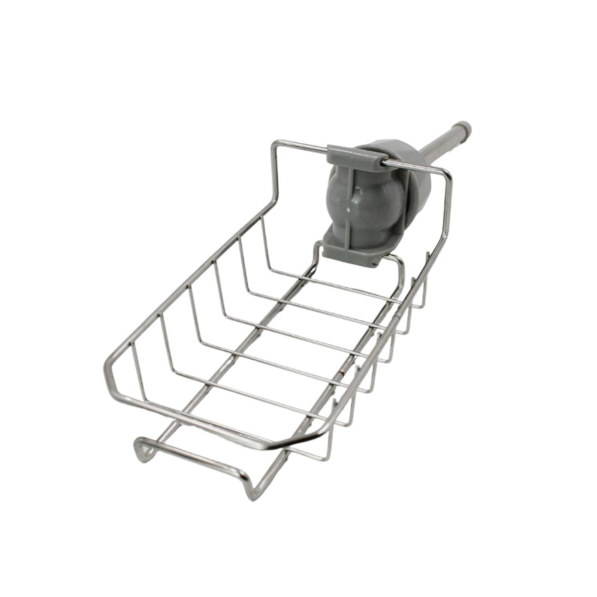 Suporte escorredor de torneira em inox para esponja e sabão. Foto 4 do produto.