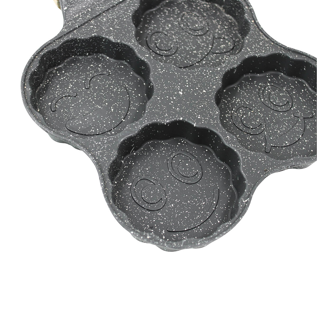 Frigideira para 4 ovos com alça, preto. Foto 4 do produto.