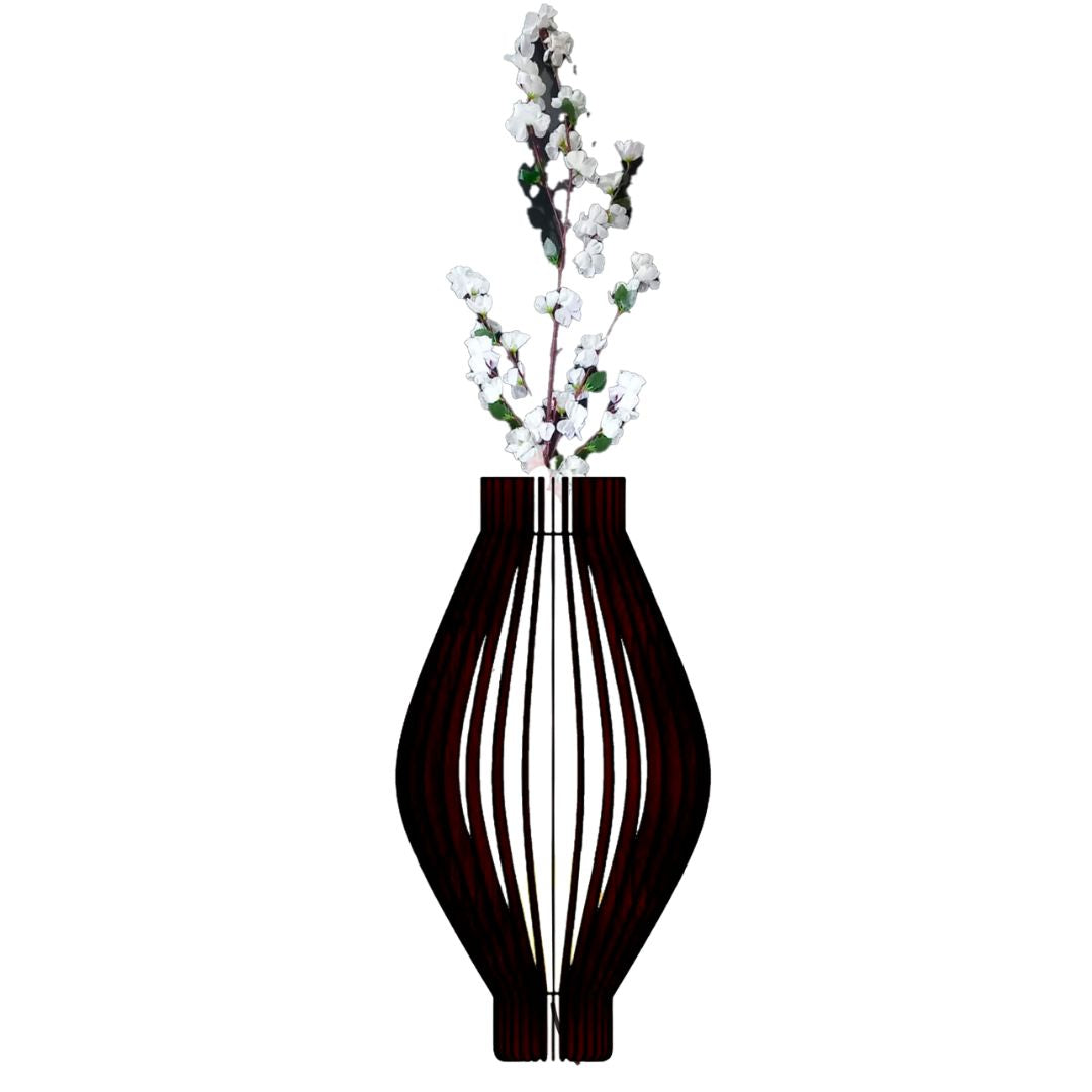 Vaso decorativo de chão Magnólia em MDF, Cor: Preto. Foto 1 do produto.