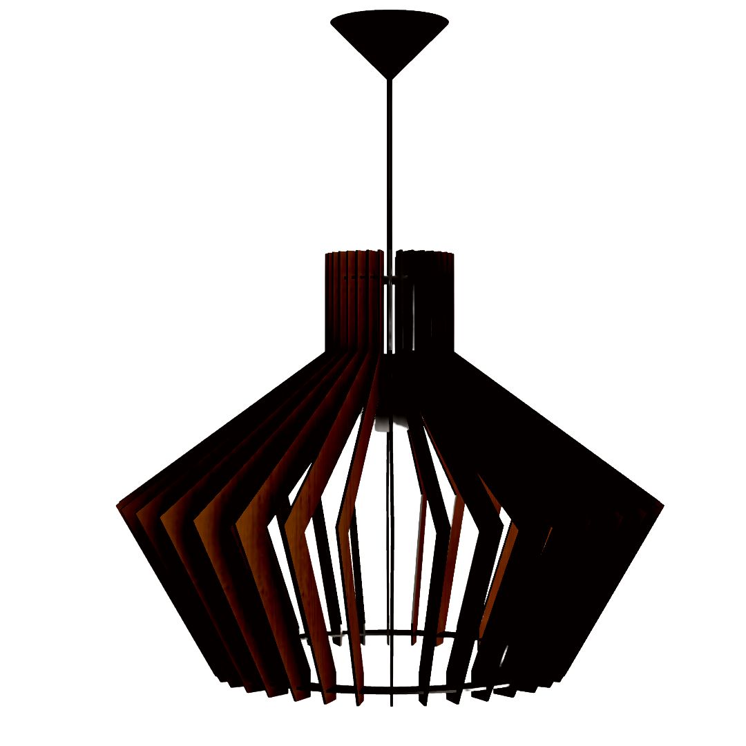 Luminária pendente Cristal em MDF, Cor: Preto. Foto 1 do produto.