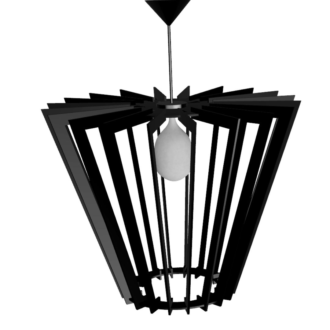 Luminária pendente Fantasy em MDF, Cor: Preto. Foto 1 do produto.