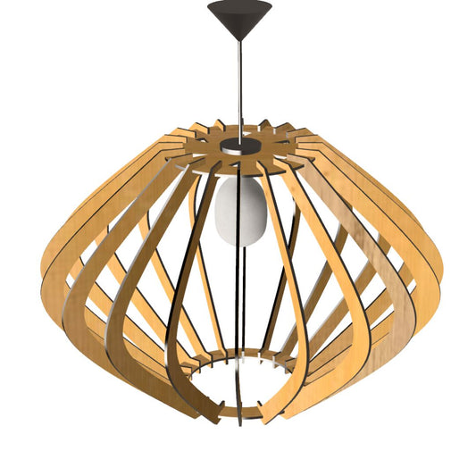 Luminária pendente Parentesis em MDF, Cor: MDF cru. Foto 1 do produto.