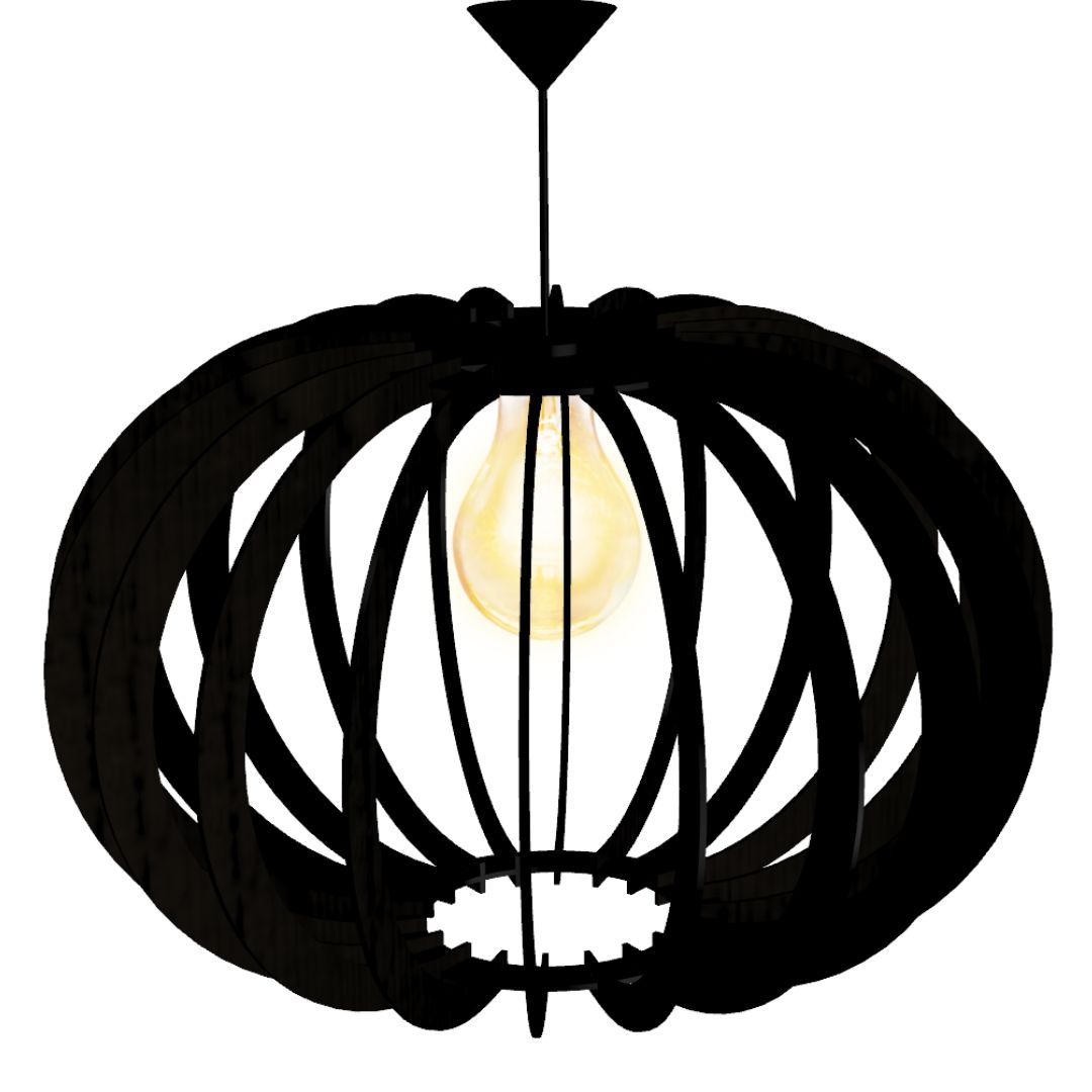 Luminária pendente Olimpía em MDF, Cor: Preto. Foto 1 do produto.
