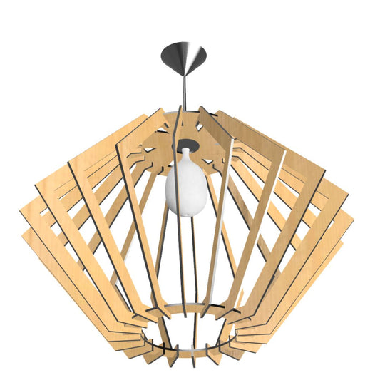 Luminária pendente Pegasus em MDF, Cor: MDF cru. Foto 1 do produto.