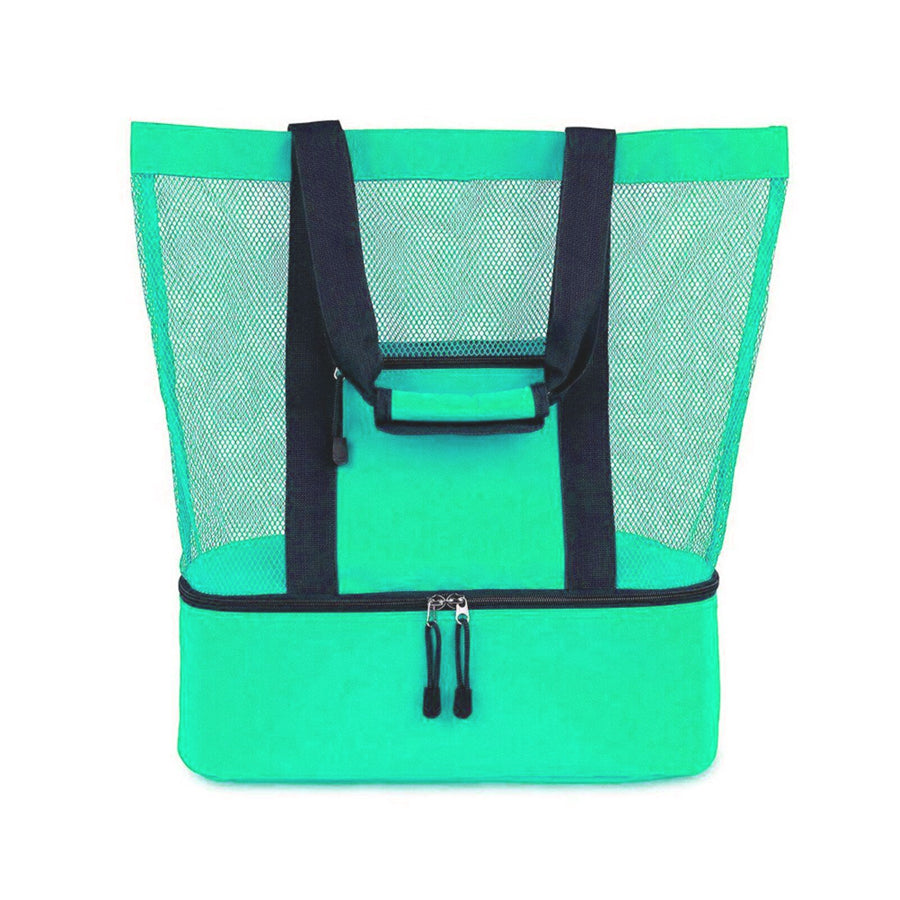 Bolsa de praia com compartimento térmico, Cor: Verde claro. Foto 3 do produto.