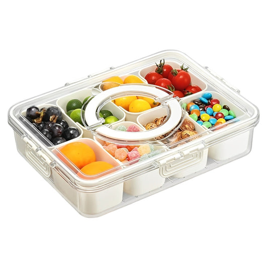 Organizador de geladeira transparente, hermético e multiuso, com 8 divisórias para alimentos e verduras — vista 2