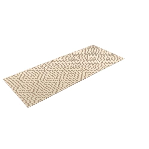 Passadeira de Algodão Bege e Branca 1,50 x 0,45 m Quadriculada — imagem 2
