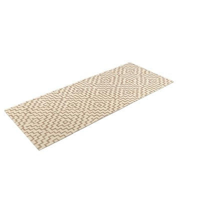 Passadeira de Algodão Bege e Branca 1,50 x 0,45 m Quadriculada — imagem 2