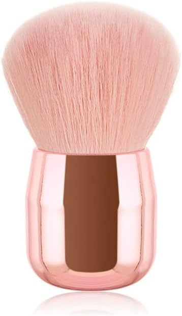 Pincel Kabuki Rose Gold com Cerdas Sintéticas Rosas