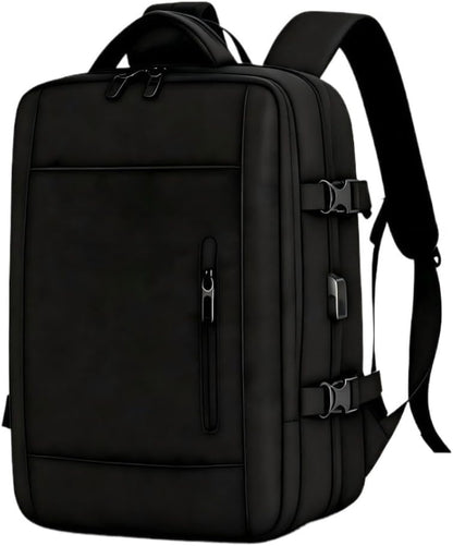 Mochila de Viagem Preta Expansível 33–45 L para Notebook 17,3″