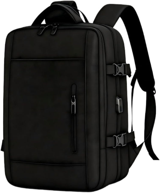 Mochila de Viagem Preta Expansível 33–45 L para Notebook 17,3″