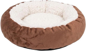 Cama Pet Nuvem Sherpa Redonda Marrom G com Zíper