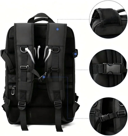 Mochila de Viagem Preta Expansível 33–45 L para Notebook 17,3″ — imagem 6