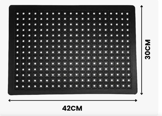Kit 2 Tapetes Antiderrapantes CELPAN Pretos de Borracha 42 x 30 cm — imagem 2