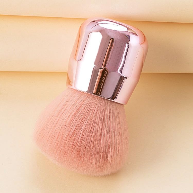 Pincel Kabuki Rose Gold com Cerdas Sintéticas Rosas — imagem 2