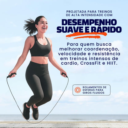 Corda de Pular Andarix Active Preta 3 m com Cabo de Aço e Rolamentos — imagem 2