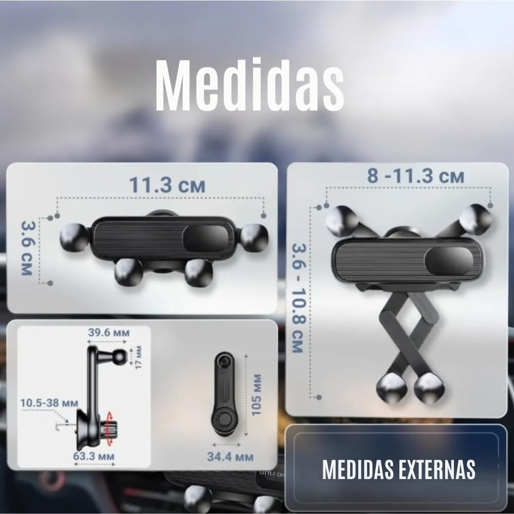 Suporte Veicular 360° Preto em ABS para Saída de Ar — imagem 3