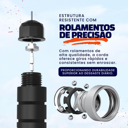 Corda de Pular Andarix Active Preta 3 m com Cabo de Aço e Rolamentos — imagem 4