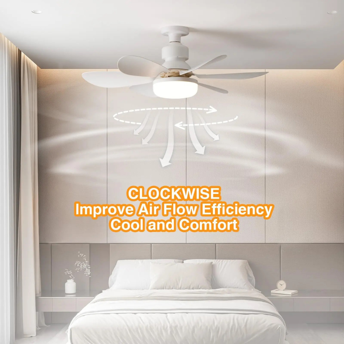 Ventilador de teto com lâmpada LED e 3 modos. Foto 4 do produto.