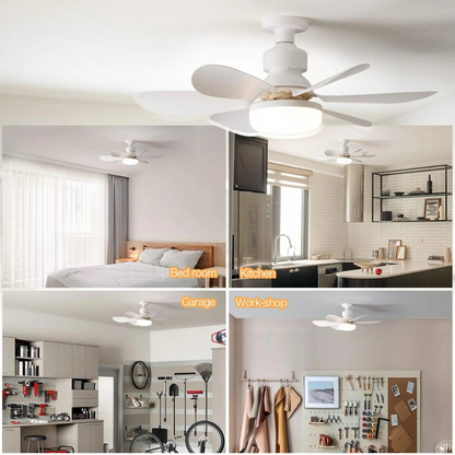 Ventilador de teto com lâmpada LED e 3 modos. Foto 5 do produto.