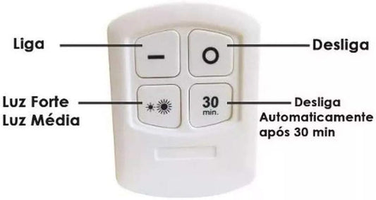 Luminária LED spot sem fio com controle remoto. Foto 2 do produto.