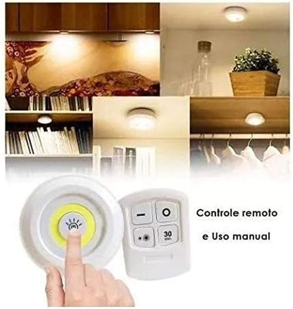 Luminária LED spot sem fio com controle remoto. Foto 4 do produto.