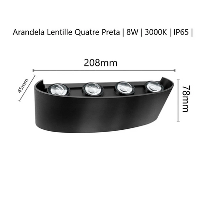 Arandela LED de sobrepor, 8 W, 3000 K, bivolt. Foto 3 do produto.