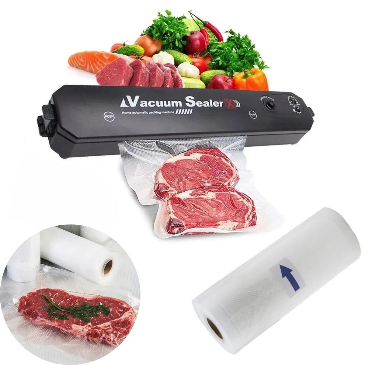 Seladora a vácuo portátil para alimentos B-Max bivolt. Foto 1 do produto.