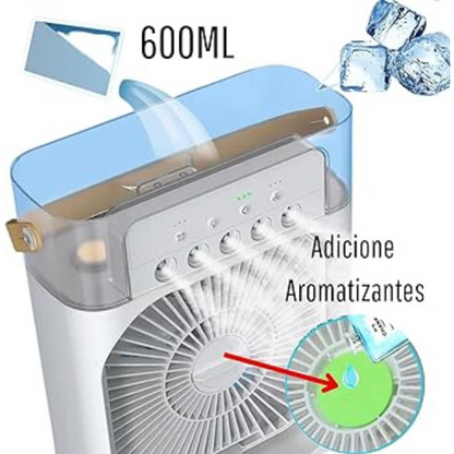 Ventilador de mesa portátil com umidificador, Cor: Branco. Foto 3 do produto.