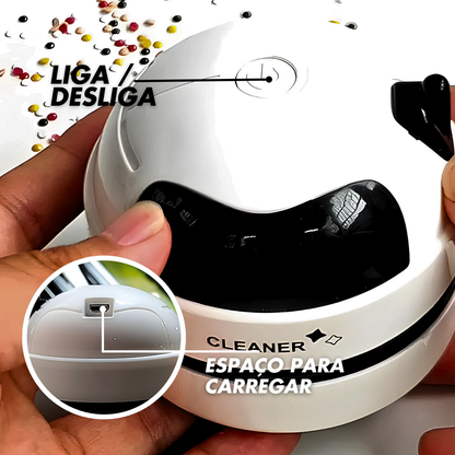Mini aspirador de mesa recarregável com coletor. Foto 1 do produto.