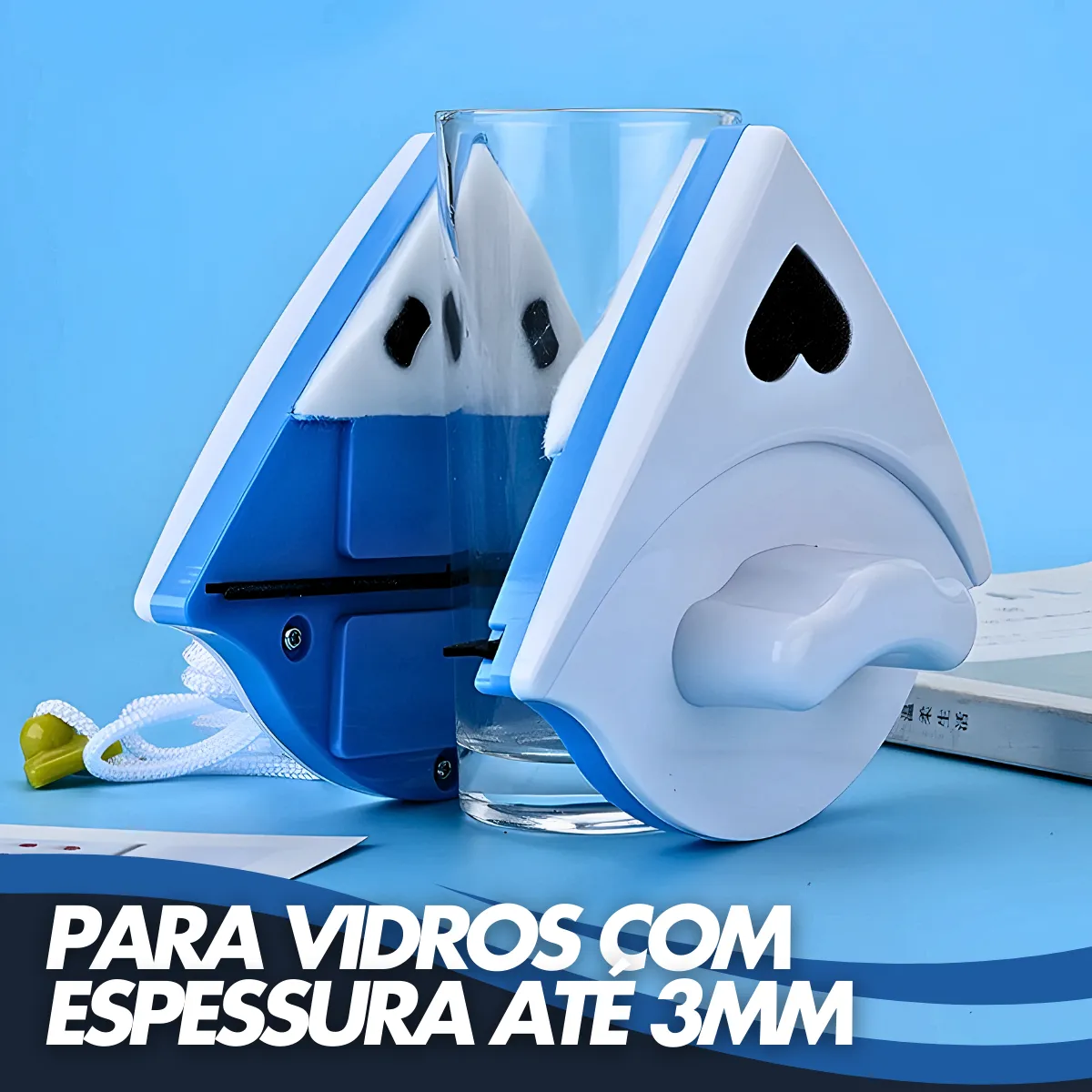Limpador magnético de vidros de dupla face. Foto 4 do produto.