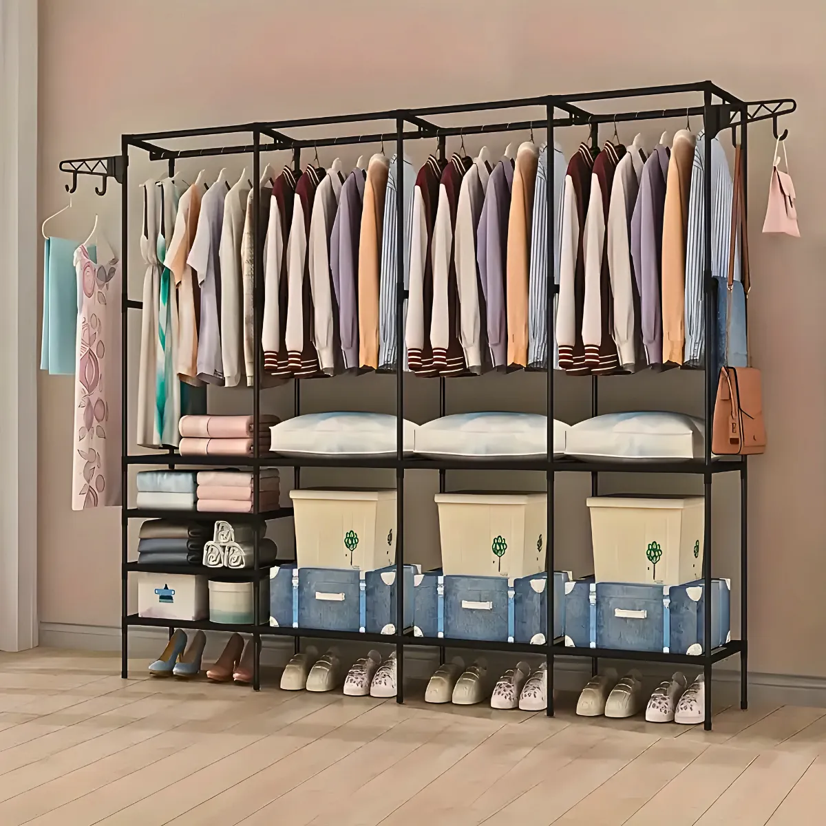 Guarda-roupa organizador com 4 colunas. Foto 4 do produto.