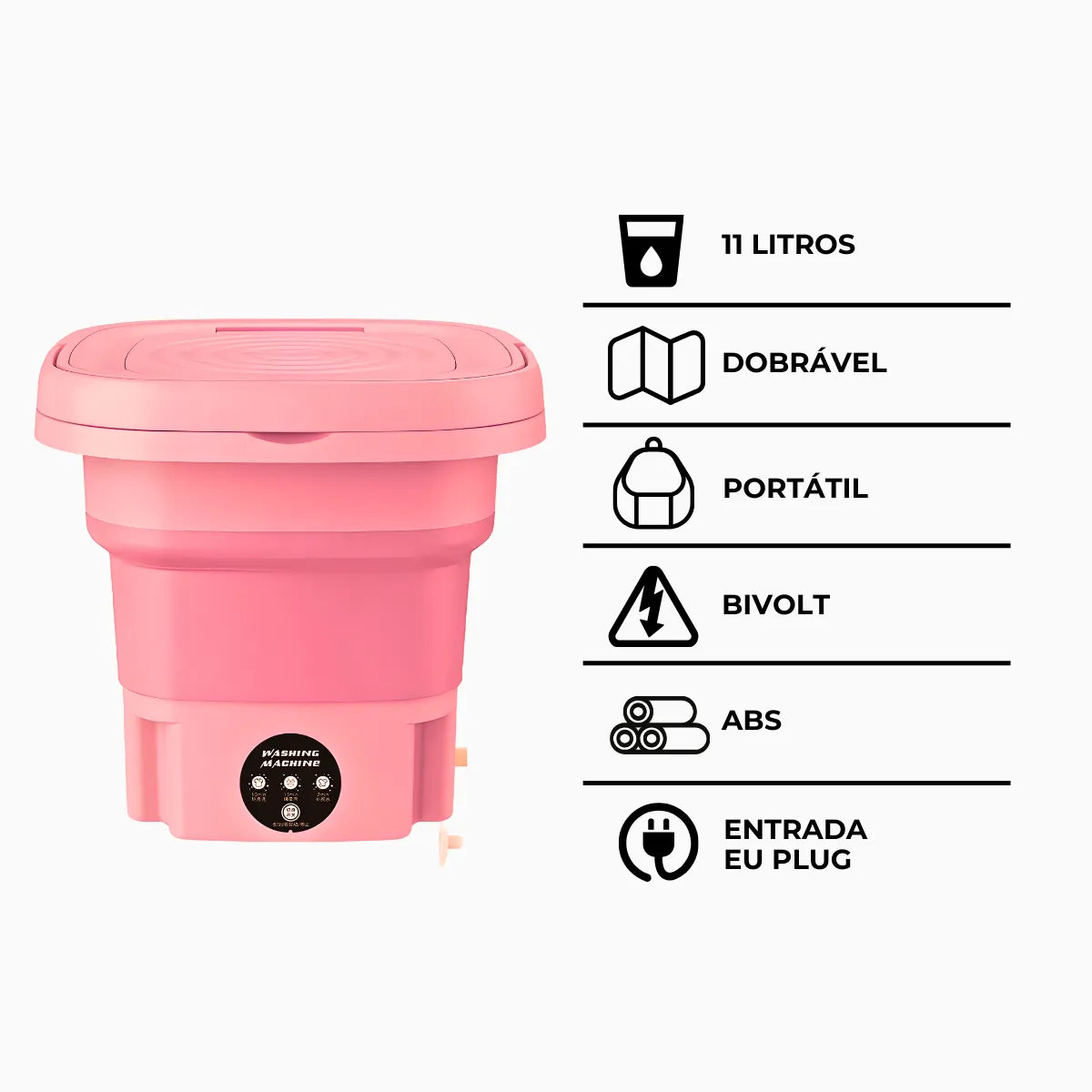 Mini máquina de lavar roupa portátil. Foto 2 do produto.