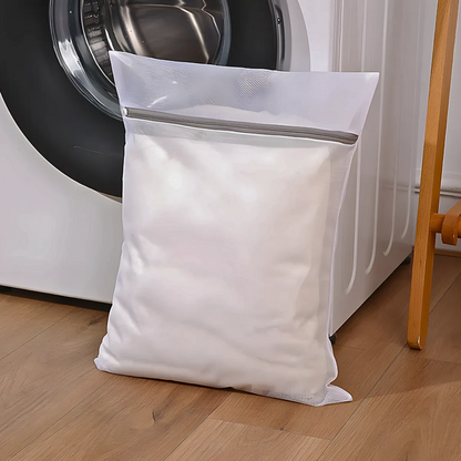 Saco de lavanderia e armazenamento de poliéster com zíper. Foto 4 do produto.