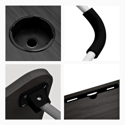 Mesa de colo portátil dobrável preta. Foto 3 do produto.