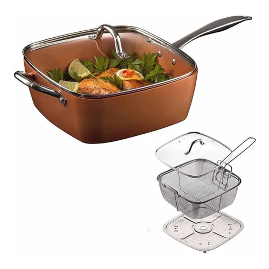 Caçarola Maxchef 24 cm, laranja. Foto 3 do produto.