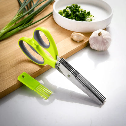Tesoura de cozinha de inox com 5 lâminas. Foto 2 do produto.