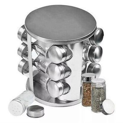 Porta-temperos giratório com 12 potes de vidro. Foto 3 do produto.