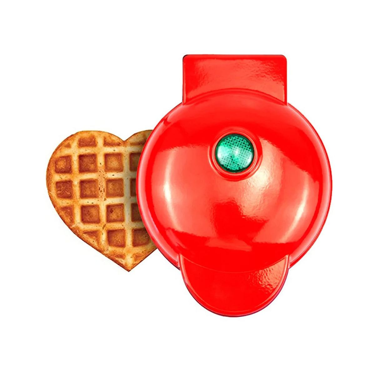 Mini máquina de waffle em formato de coração 110 V, rosa. Foto 4 do produto.