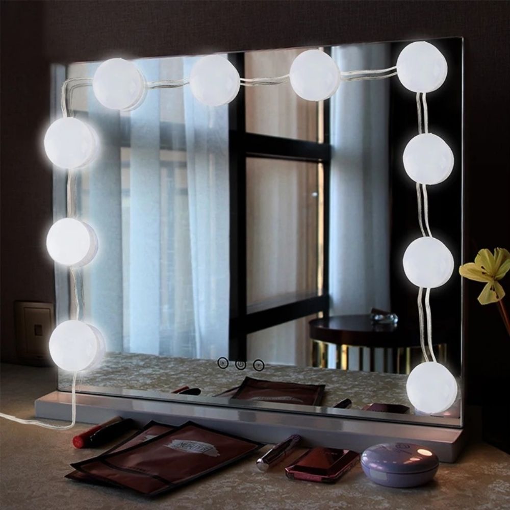 Kit de iluminação para espelho com 10 lâmpadas LED. Foto 3 do produto.