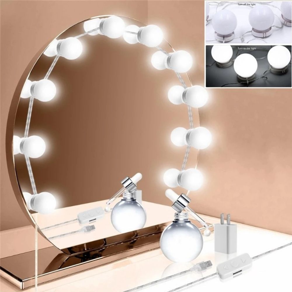 Kit de iluminação para espelho com 10 lâmpadas LED. Foto 4 do produto.