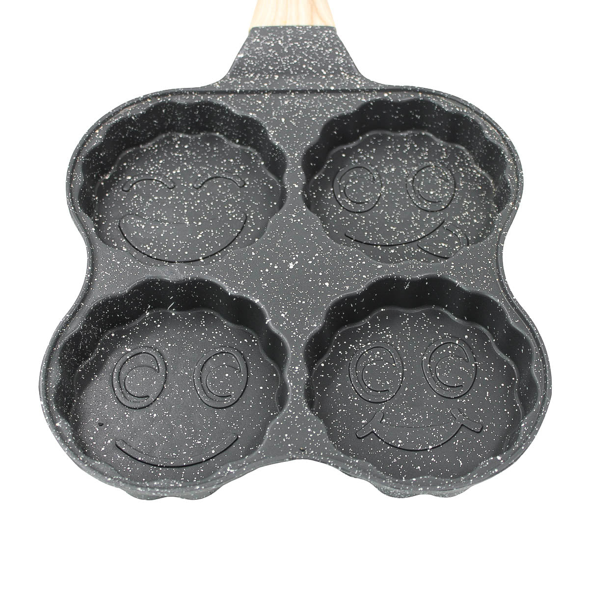 Frigideira para 4 ovos com alça, preto. Foto 3 do produto.