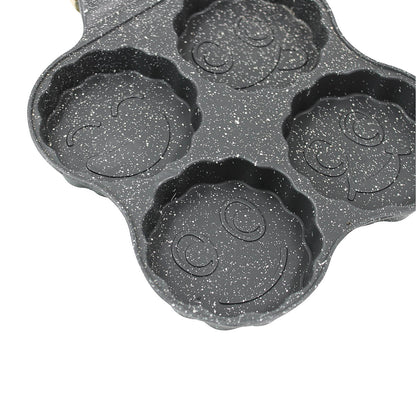 Frigideira para 4 ovos com alça, preto. Foto 4 do produto.