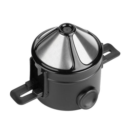 Mini coador de café reutilizável de aço inox. Foto 1 do produto.