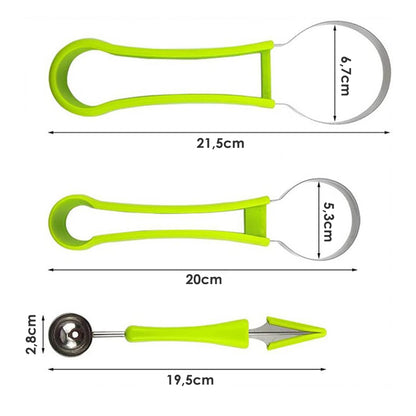 Fatiador de frutas de aço inox 4 em 1. Foto 2 do produto.