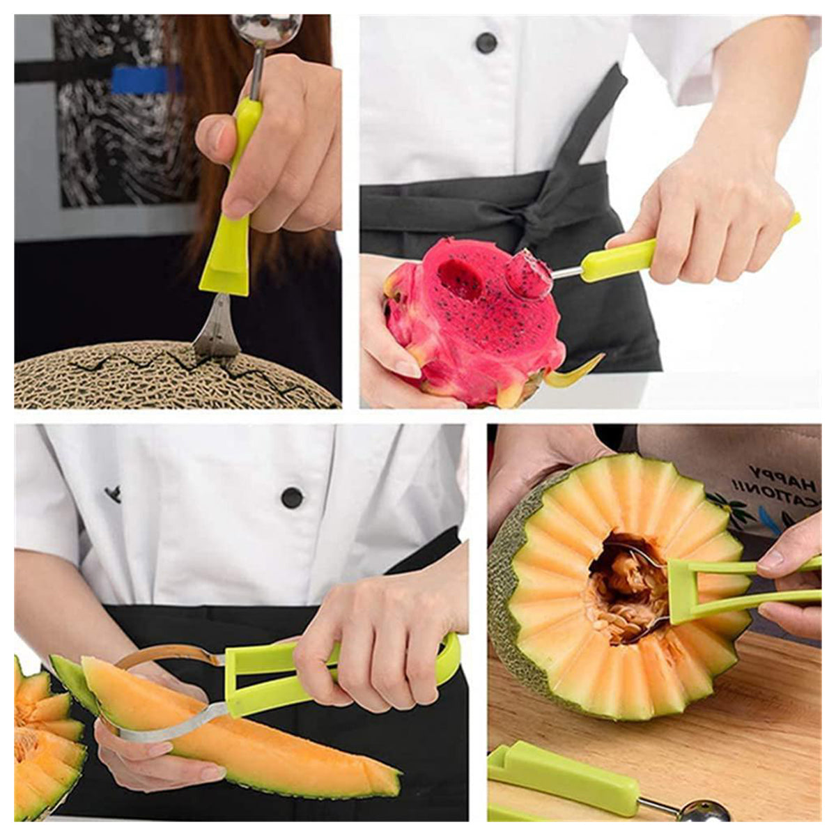 Fatiador de frutas de aço inox 4 em 1. Foto 4 do produto.