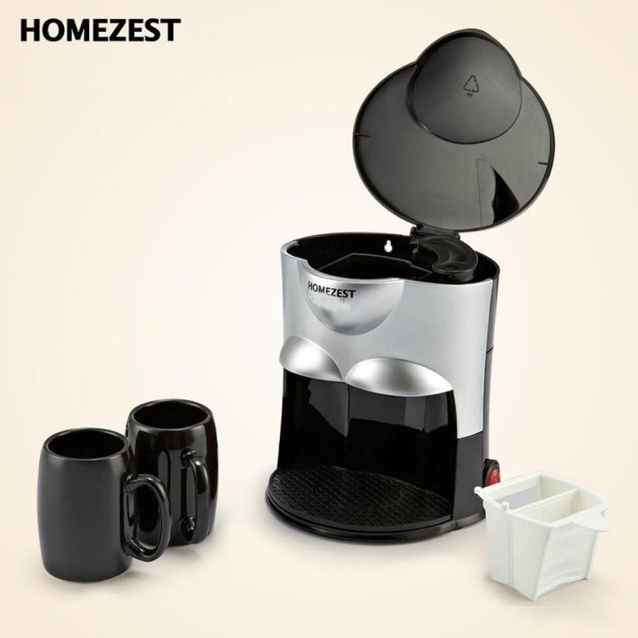 Cafeteira Homezest 300 ml com 2 copos 110 V. Foto 1 do produto.