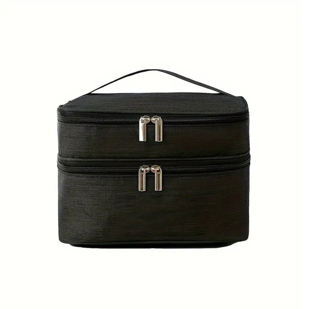Nécessaire dupla para viagem, Cor: Preto. Foto 1 do produto.